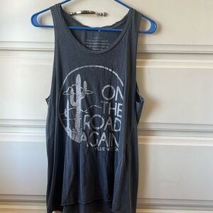 Junk Food On The Road Again Tank Top Cotton Gray Willie Nelson